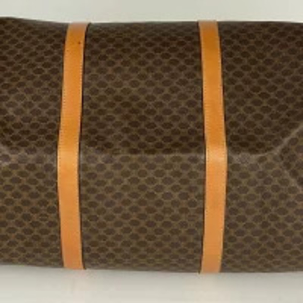 Celine travel bag brown Boston canvas Macadam